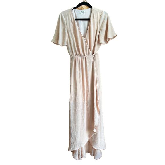 SHOW ME YOUR MUMU Sophia Wrap Dress Dusty Blush Crispy - Picture 10 of 11